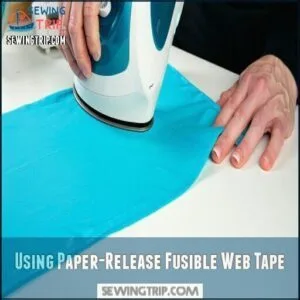 Using Paper-Release Fusible Web Tape
