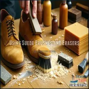 Using Suede Brushes and Erasers