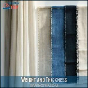 Weight and Thickness Weight and Thickness