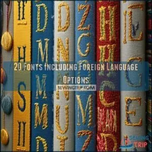 20 Fonts Including Foreign Language Options