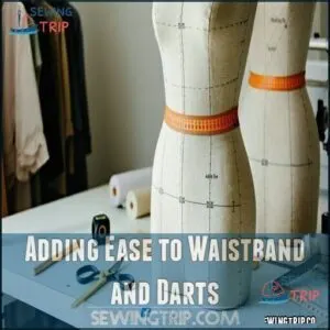 Adding Ease to Waistband and Darts