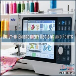 Built-in Embroidery Designs and Fonts