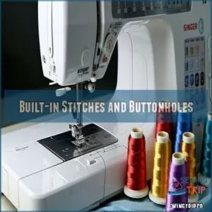 Built-in Stitches and Buttonholes