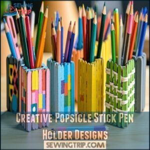 Creative Popsicle Stick Pen Holder Designs