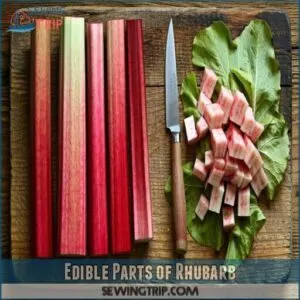 edible parts of rhubarb