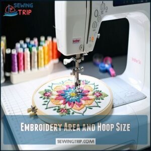 Embroidery Area and Hoop Size