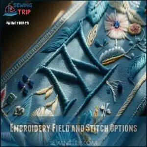 Embroidery Field and Stitch Options