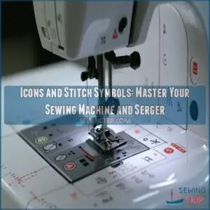 icons and stitch symbols sewing machine serger