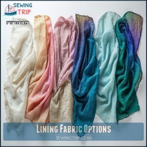 Lining Fabric Options Lining Fabric Options