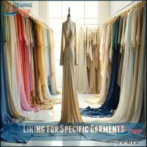 Lining for Specific Garments