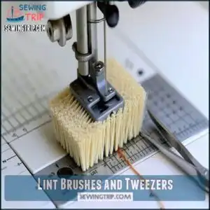 Lint Brushes and Tweezers