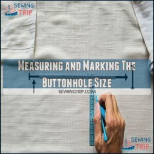 Measuring and Marking The Buttonhole Size