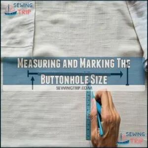 Measuring and Marking The Buttonhole Size