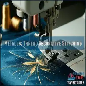 Metallic Thread Decorative Stitching