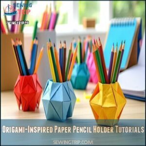 Origami-Inspired Paper Pencil Holder Tutorials