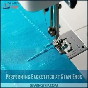Performing Backstitch at Seam Ends Performing Backstitch at Seam Ends