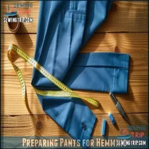 Preparing Pants for Hemming