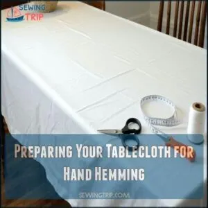 Preparing Your Tablecloth for Hand Hemming