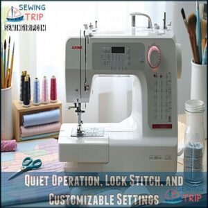 Quiet Operation, Lock Stitch, and Customizable Settings