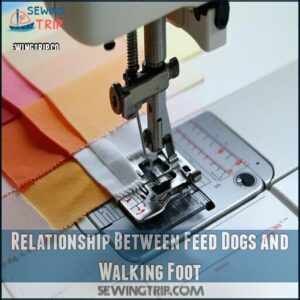 Relationship Between Feed Dogs and Walking Foot