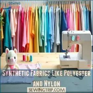 synthetic fabrics like polyester and nylon