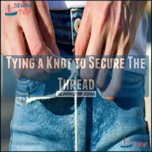 Tying a Knot to Secure The Thread