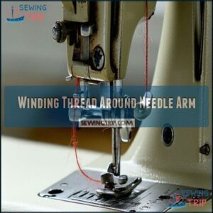 Winding Thread Around Needle Arm Winding Thread Around Needle Arm