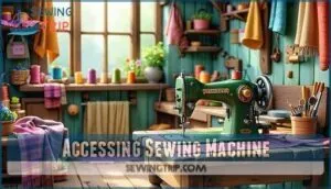 accessing sewing machine