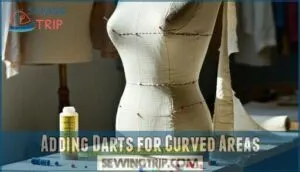 adding darts for curved areas