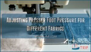 adjusting presser foot pressure for different fabrics