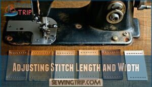 adjusting stitch length and width