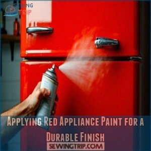 applying red appliance paint for a durable finish