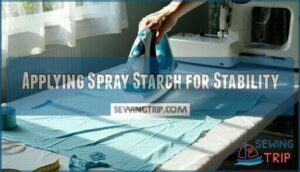 applying spray starch for stability applying spray starch for stability