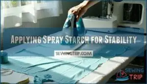 applying spray starch for stability