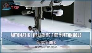 automatic threading and buttonhole functions automatic threading and buttonhole functions