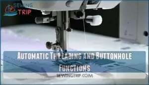 automatic threading and buttonhole functions
