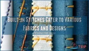 built-in stitches cater to various fabrics and designs