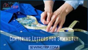 centering letters for symmetry