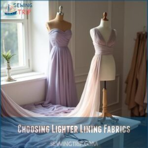 choosing lighter lining fabrics