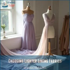 choosing lighter lining fabrics
