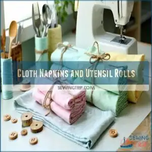 cloth napkins and utensil rolls