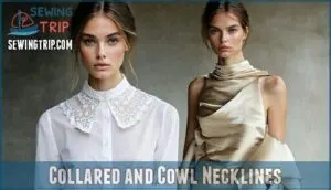 collared and cowl necklines collared and cowl necklines