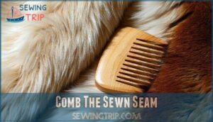 comb the sewn seam