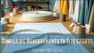 comparing measurements to size charts