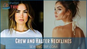 crew and halter necklines