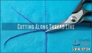 cutting along thread line