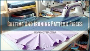 cutting and ironing pattern pieces