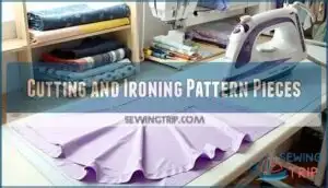 cutting and ironing pattern pieces