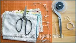 cutting and trimming fabric