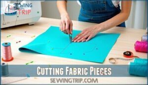 cutting fabric pieces